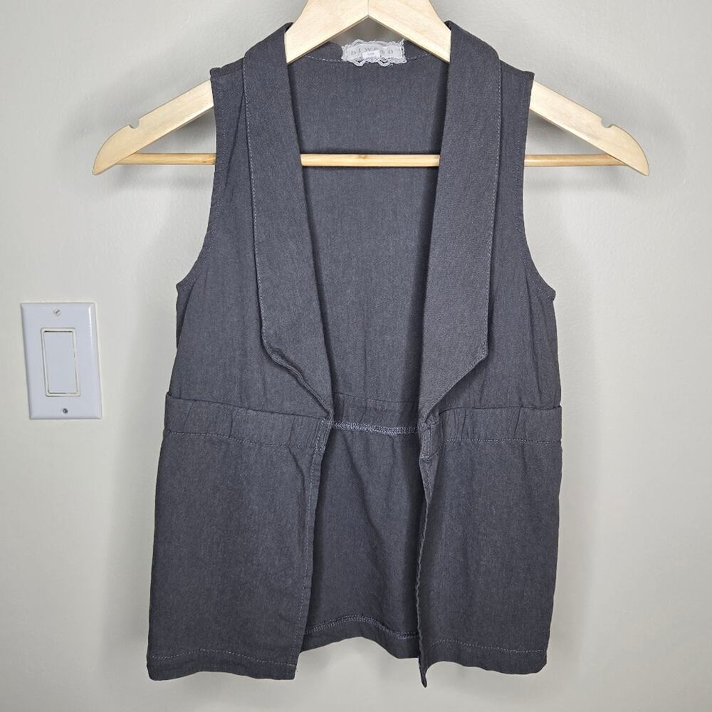 btween Gray Tailored Open Vest Girl's Size 8